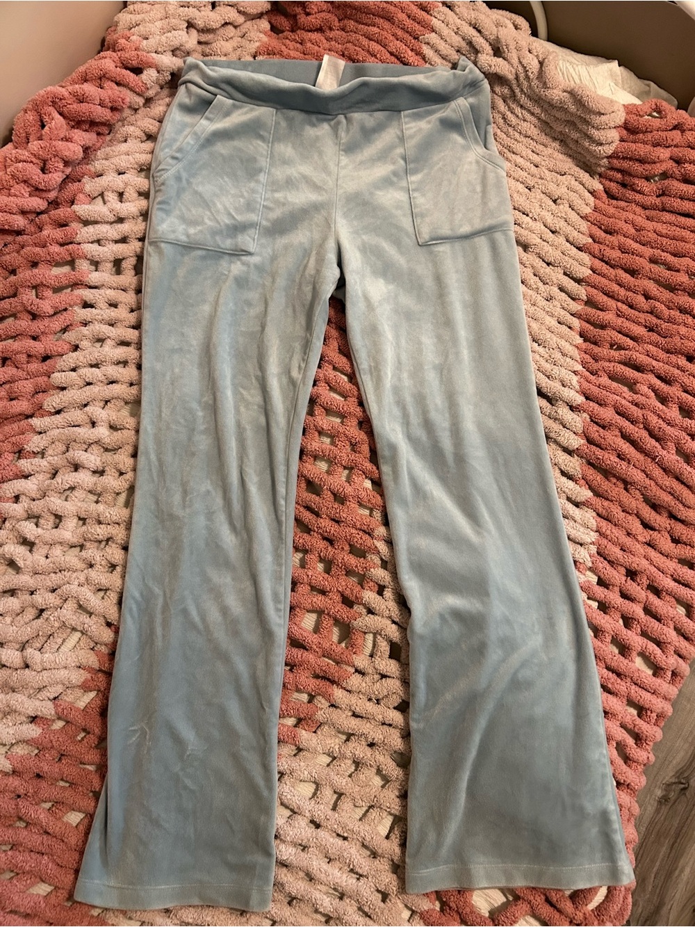 No Boundaries Light Blue Velour Track Pants